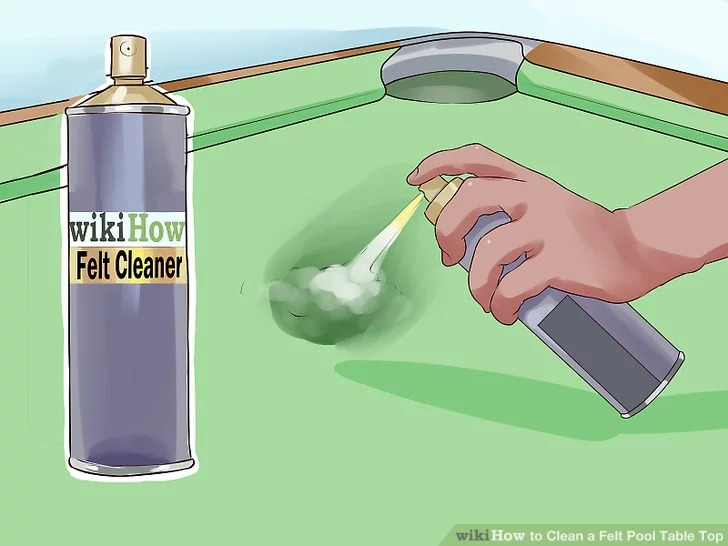 Use a pool table felt cleaner